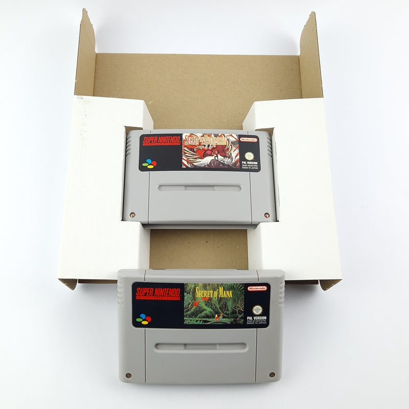 Super Nintendo Games: Secret of Evermore &amp; Secret of Mana - OVP SNES Big Box