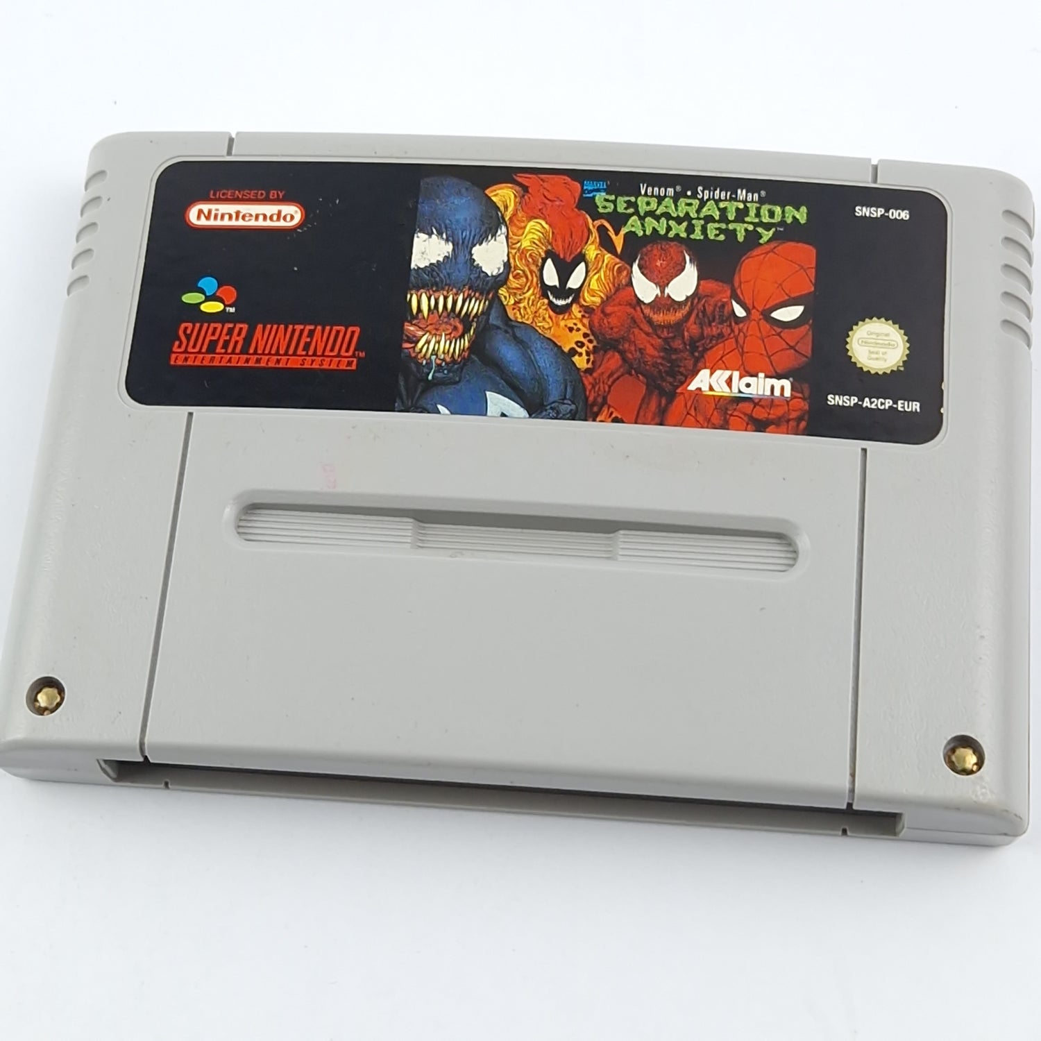 Super Nintendo Game: Venom Spider-Man Separation Anxiety - SNES Module PAL EUR