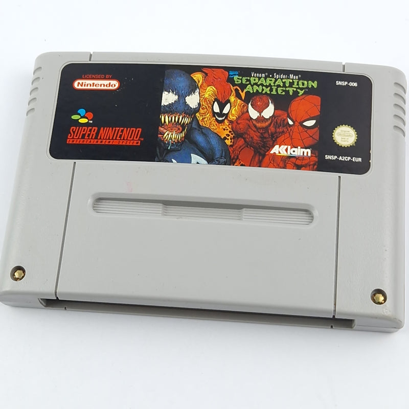 Super Nintendo Game: Venom Spider-Man Separation Anxiety - SNES Module PAL EUR