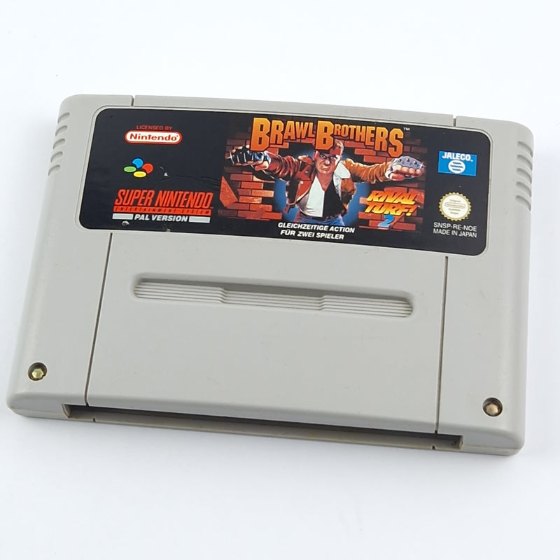 Super Nintendo Spiel : Brawl Brothers Rival Turf - SNES Modul Cartridge NOE