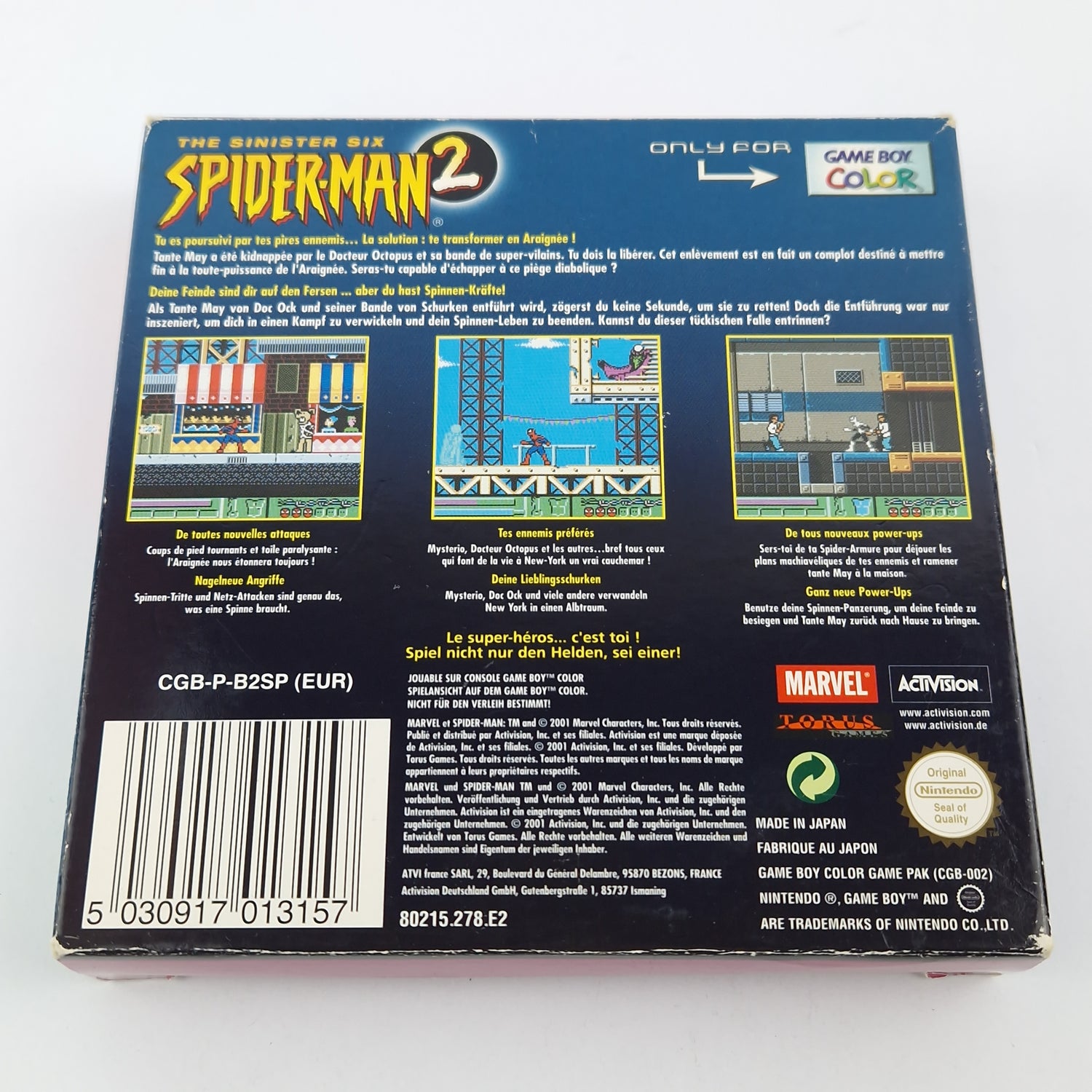 Nintendo Game Boy Color Game: The Sinister Six Spider-Man 2 / OVP GBC EUR