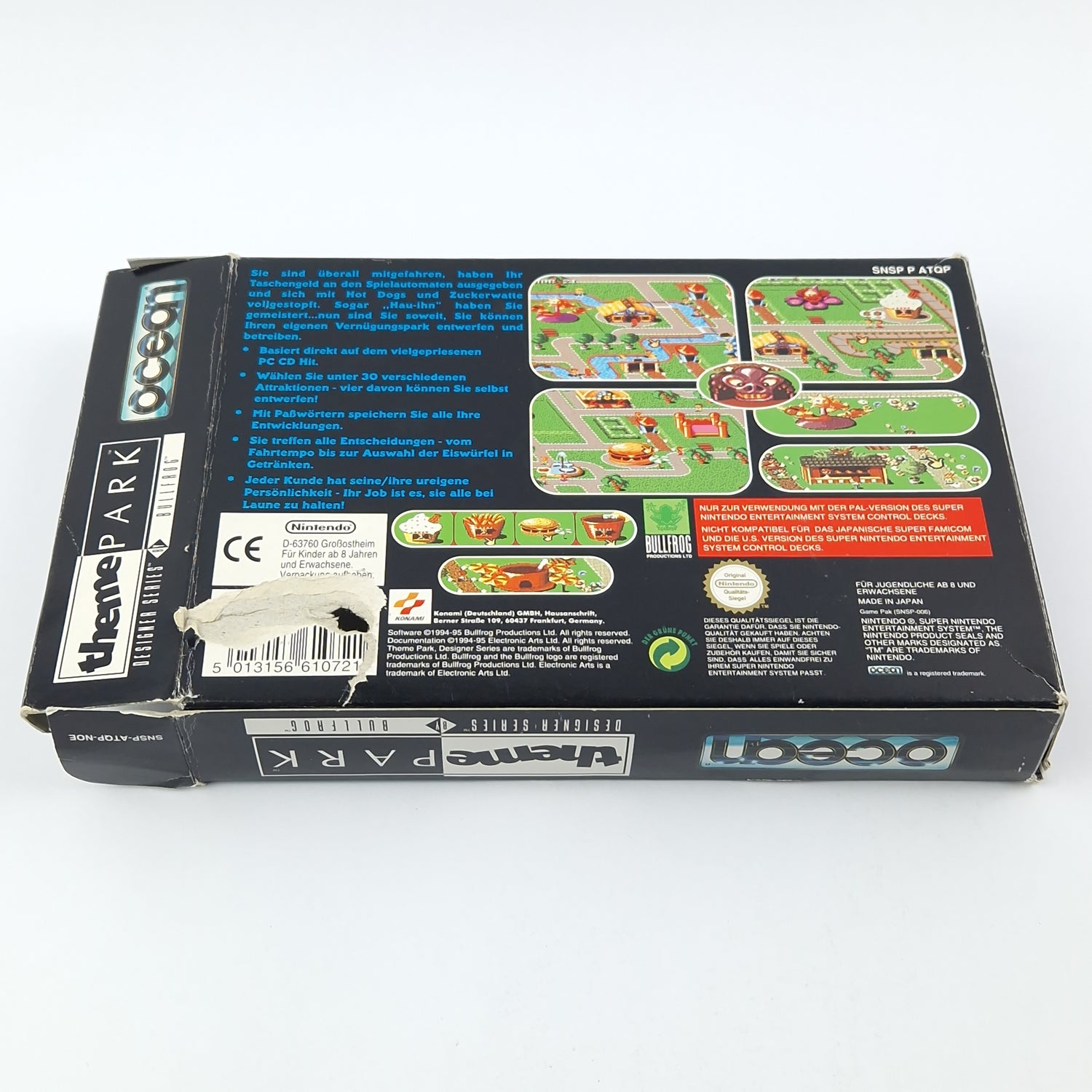 Super Nintendo Spiel : Theme Park - Modul Anleitung OVP - SNES PAL NOE