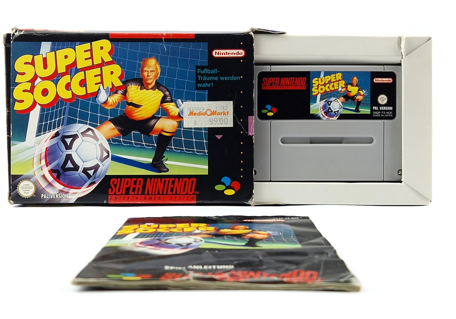 Super Nintendo Game: Super Soccer Football - Module Instructions Original Box - SNES NOE-1