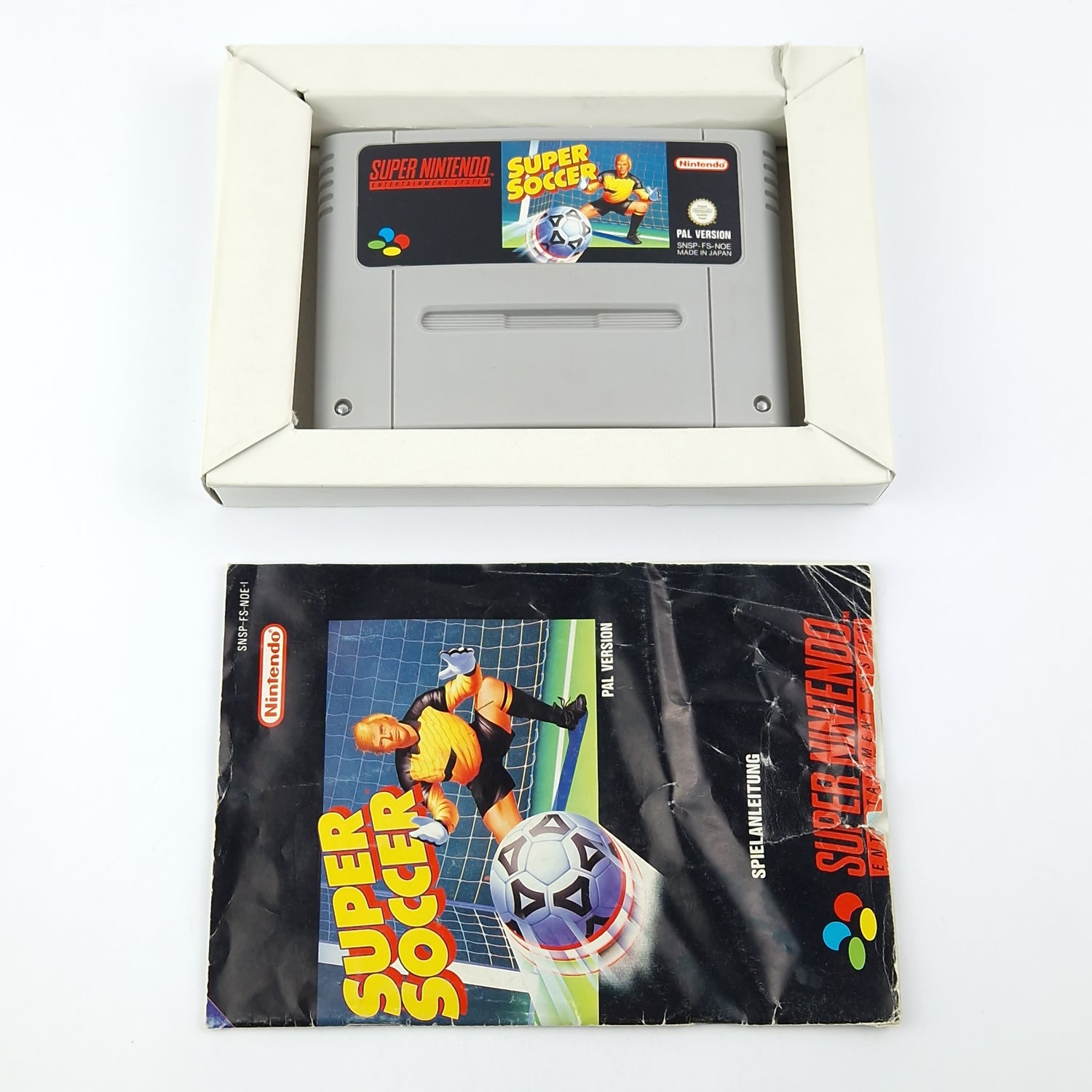 Super Nintendo Game: Super Soccer Football - Module Instructions Original Box - SNES NOE-1