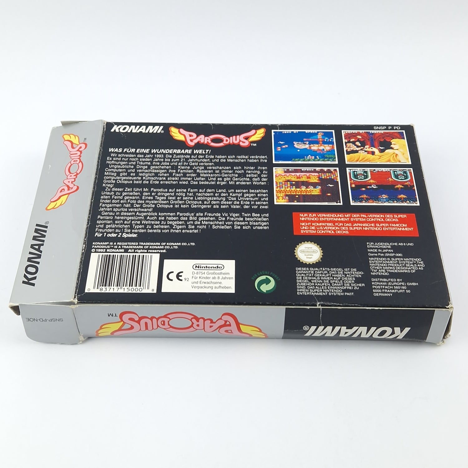 Super Nintendo Game: Parodius - Module Instructions OVP cib / SNES PAL NOE