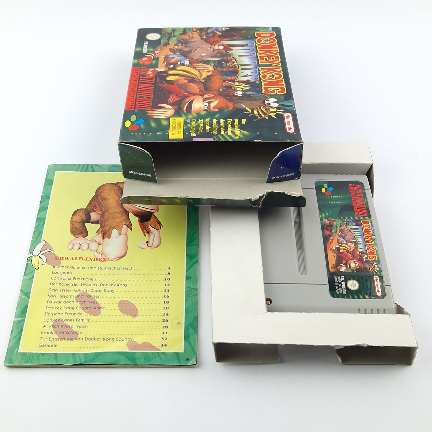 Super Nintendo Game: Donkey Kong Country 1 - Module & OVP / SNES PAL NOE