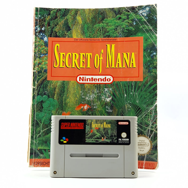 Super Nintendo Game: Secret of Mana + Game Advisor Module Cartridge SNES