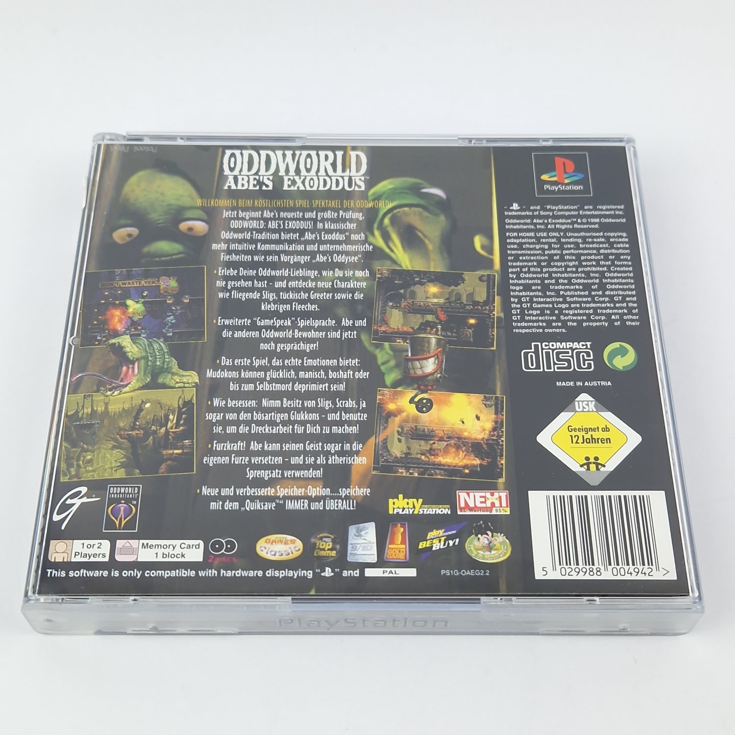 Playstation 1 Spiel : Oddworld Abe´s Exodus - CDs Anleitung OVP | PS1 PSX