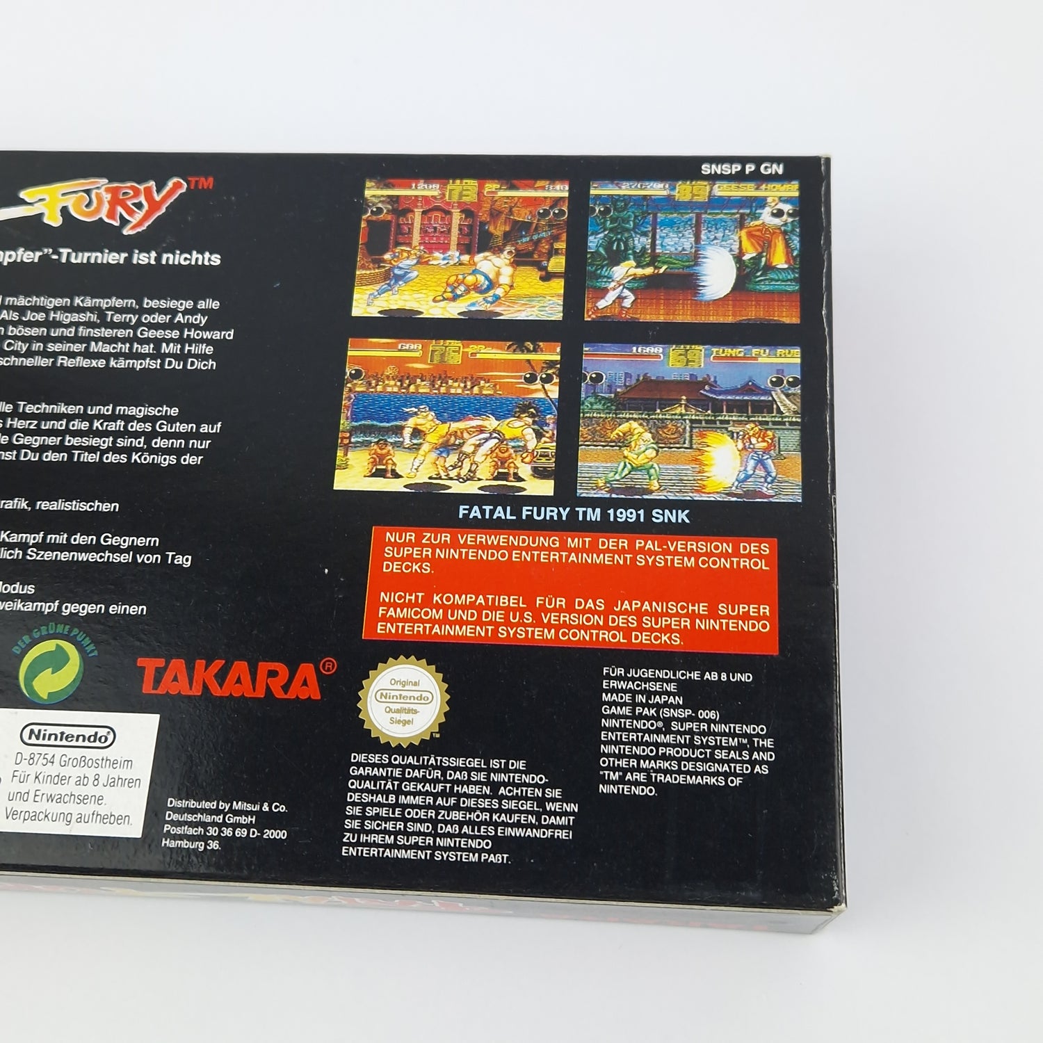 Super Nintendo game: Fatal Fury - SNES module instructions OVP cib / PAL version