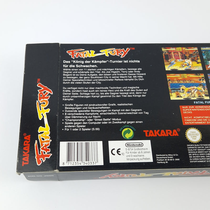 Super Nintendo game: Fatal Fury - SNES module instructions OVP cib / PAL version