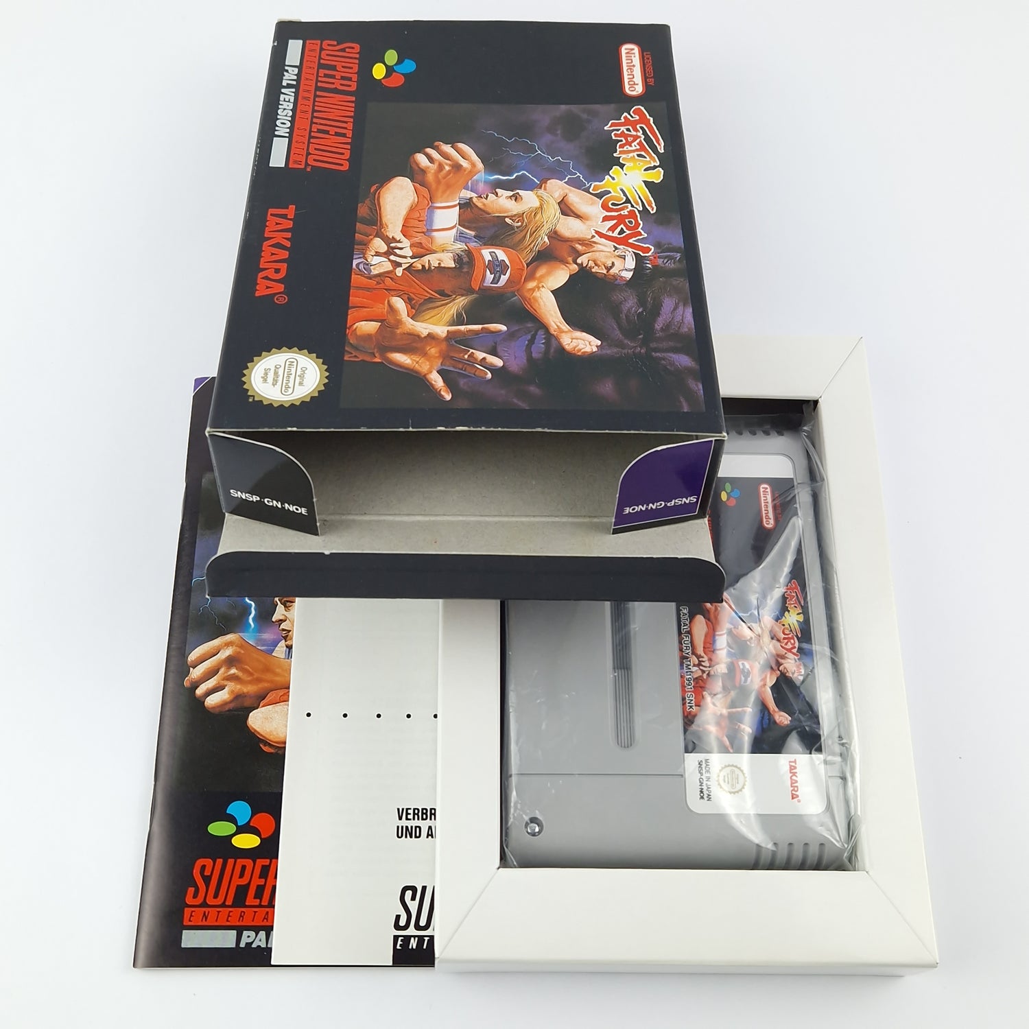 Super Nintendo game: Fatal Fury - SNES module instructions OVP cib / PAL version