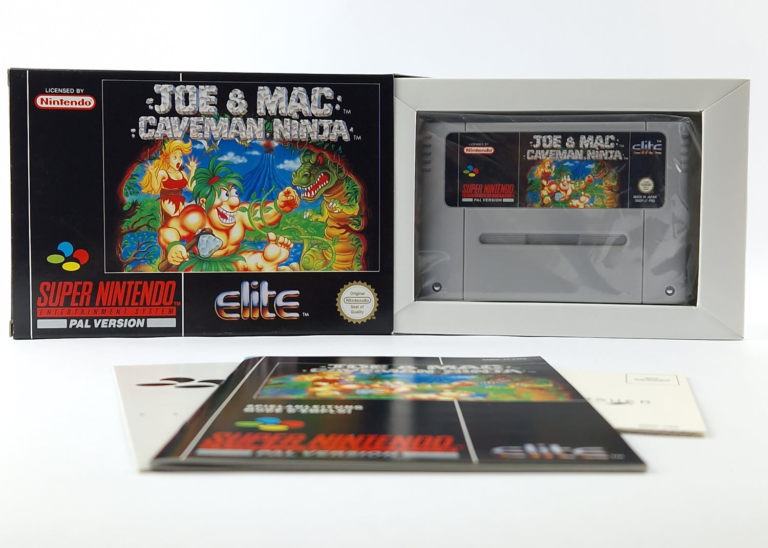 Super Nintendo Game: Joe & Mac Caveman Ninja - Module Instructions OVP cib / SNES