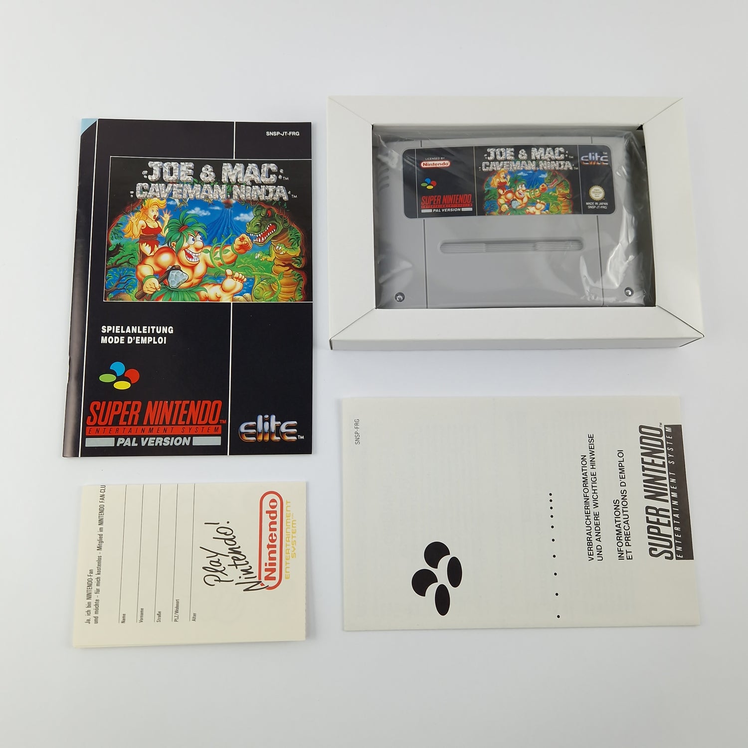 Super Nintendo Game: Joe & Mac Caveman Ninja - Module Instructions OVP cib / SNES