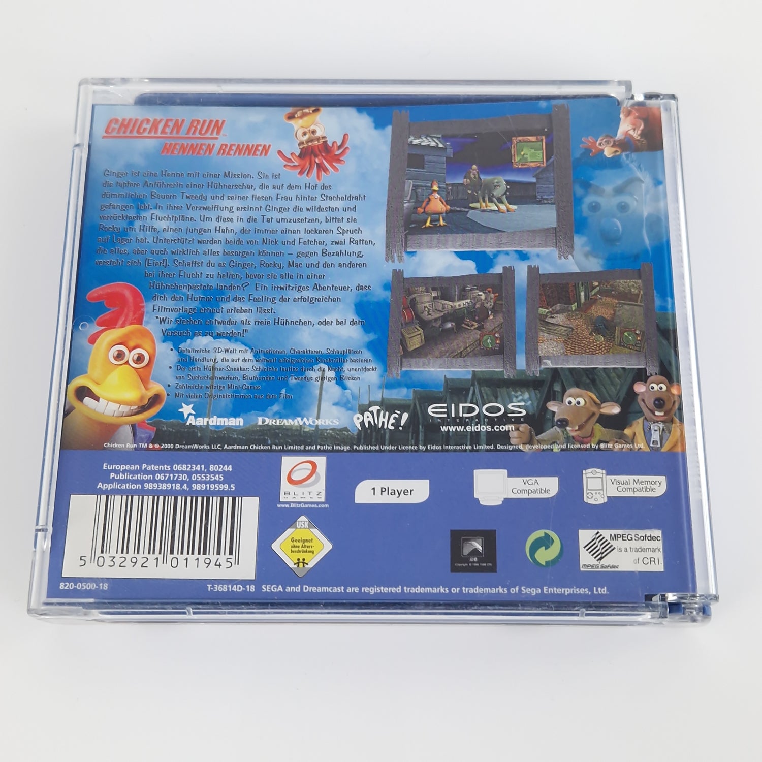 Sega Dreamcast Spiel : Chicken Run Hennen Rennen - CD Anleitung OVP | DC PAL