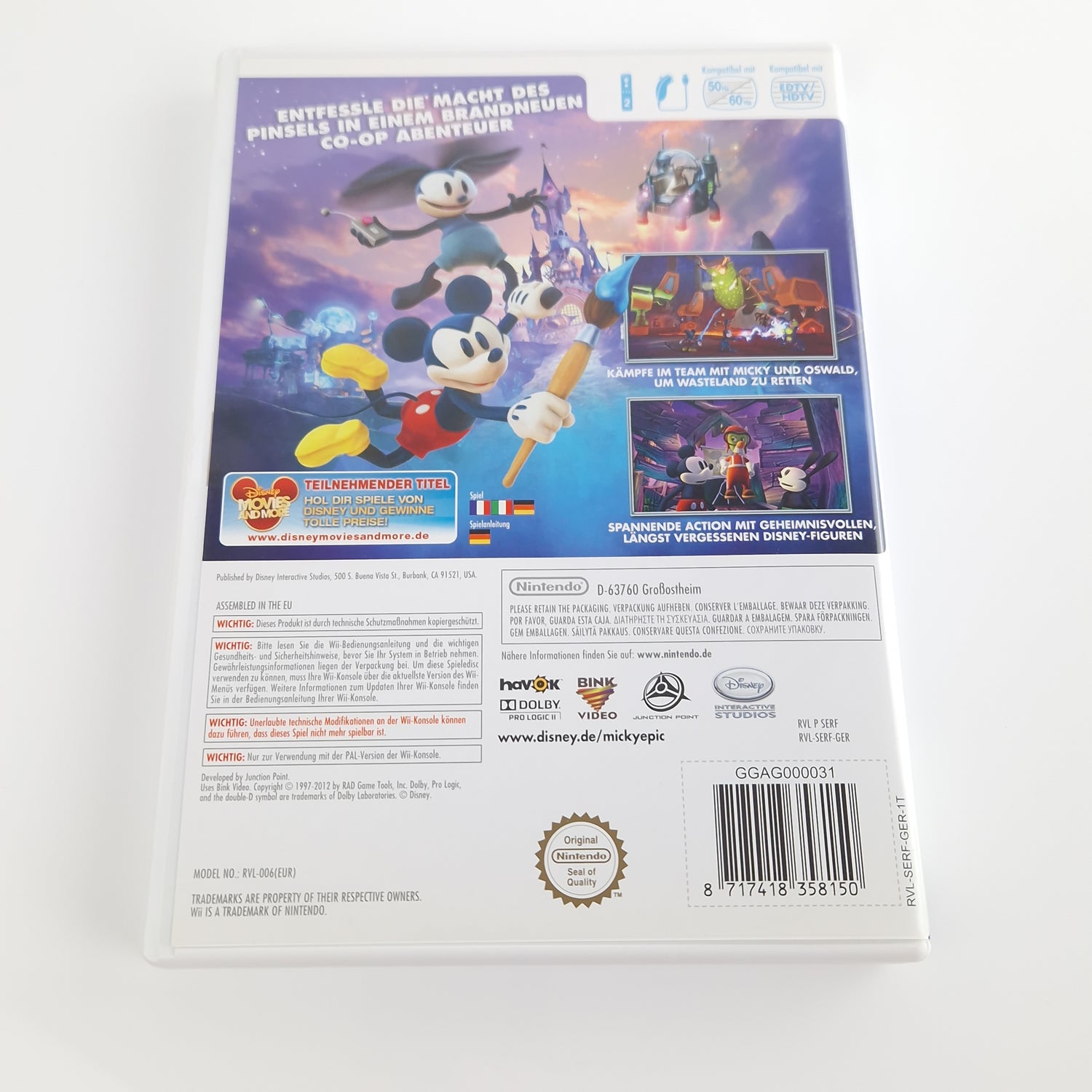 Nintendo Wii Spiele : Disney Micky Epic & Teil 2 - CD Anleitung OVP | dt. PAL