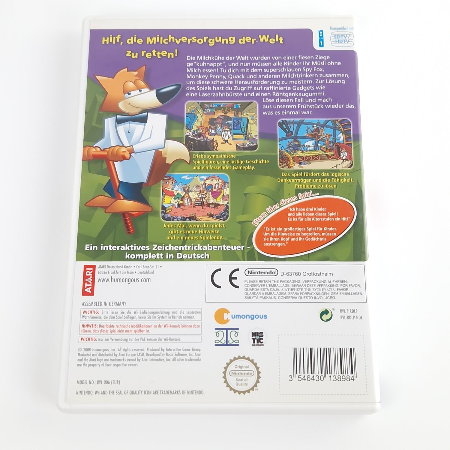 Nintendo Wii Spiel : Spyfox in das Milchkartell - CD Anleitung OVP PAL Atari