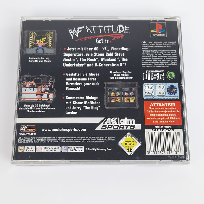 Playstation 1 Spiel : WWF Attitude - Sony PS1 PSX Psone | Wrestling OVP PAL