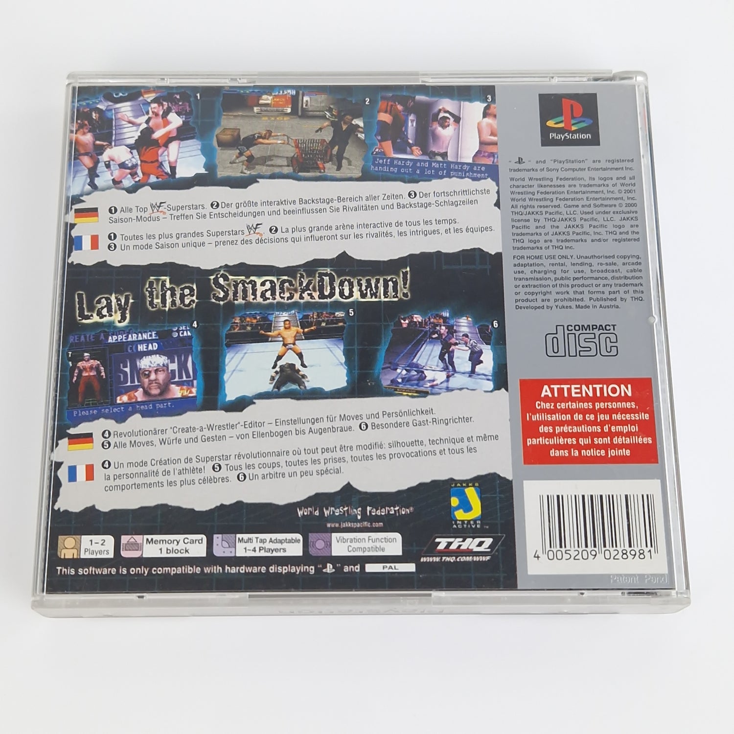 Playstation 1 Spiel : WWF Smackdown - PS1 PSX PSone | Wrestling OVP PAL