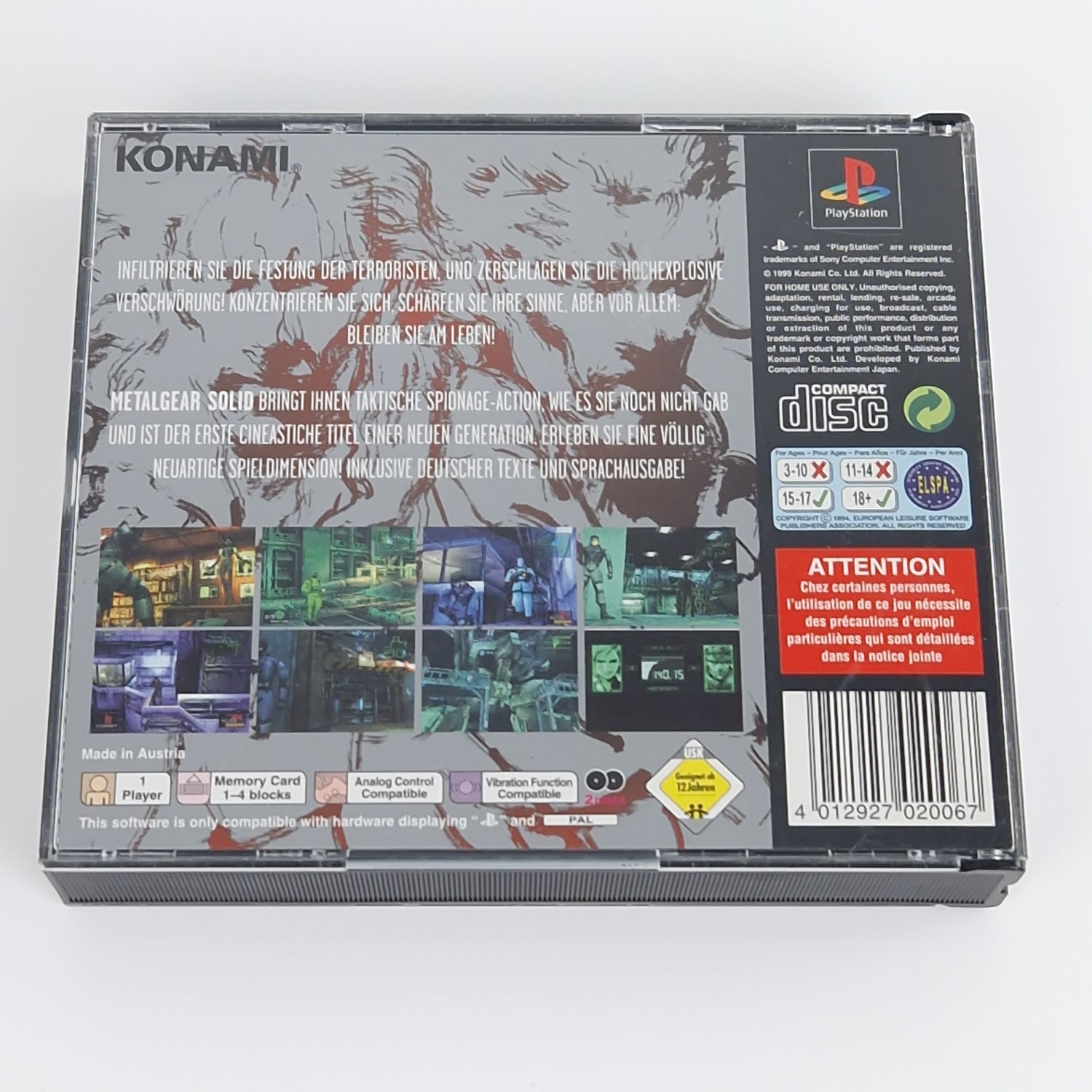 Playstation 1 Spiel : Metal Gear Solid - Sony PS1 PSX PSone | OVP PAL Konami