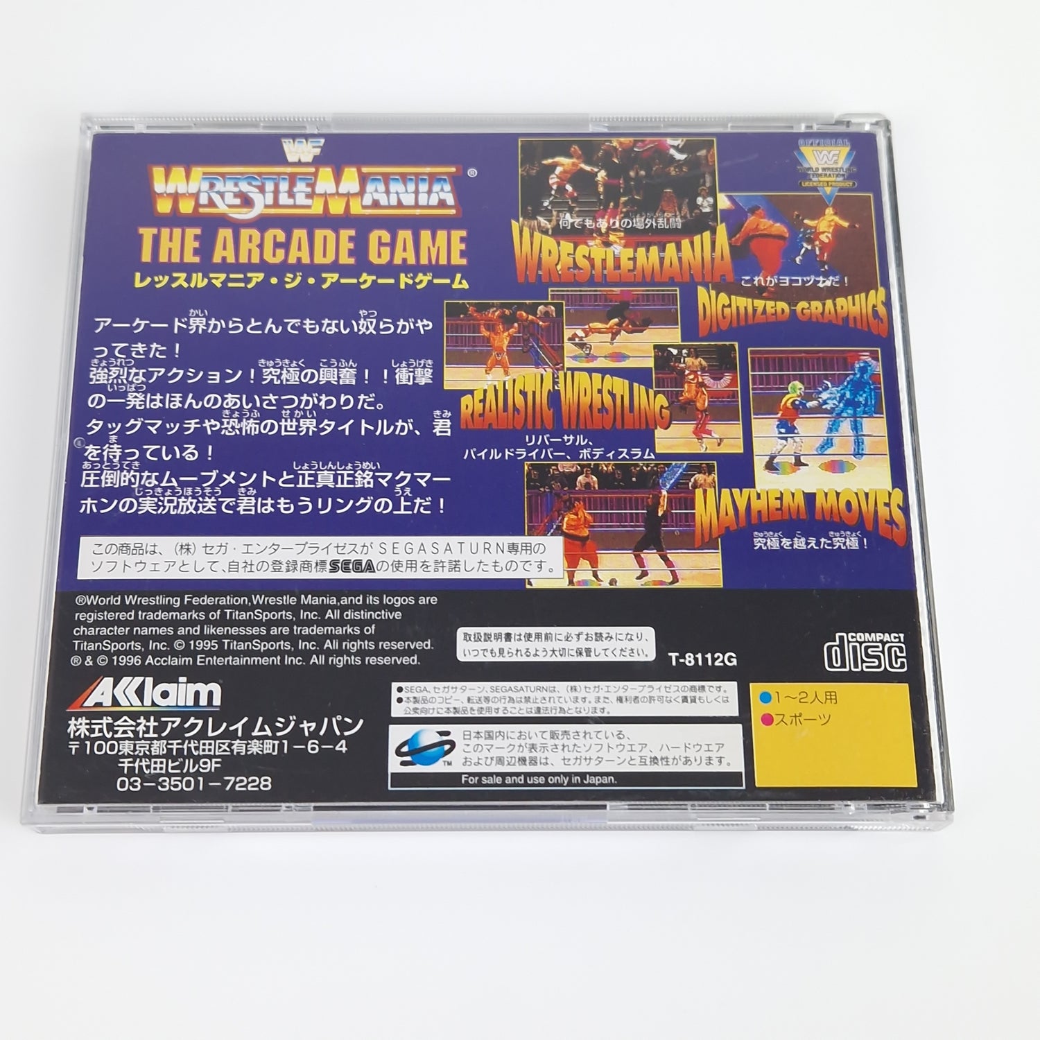 Sega Saturn Spiel : WWF Wrestle Mania The Arcade Game - Jewel Case OVP JAPAN