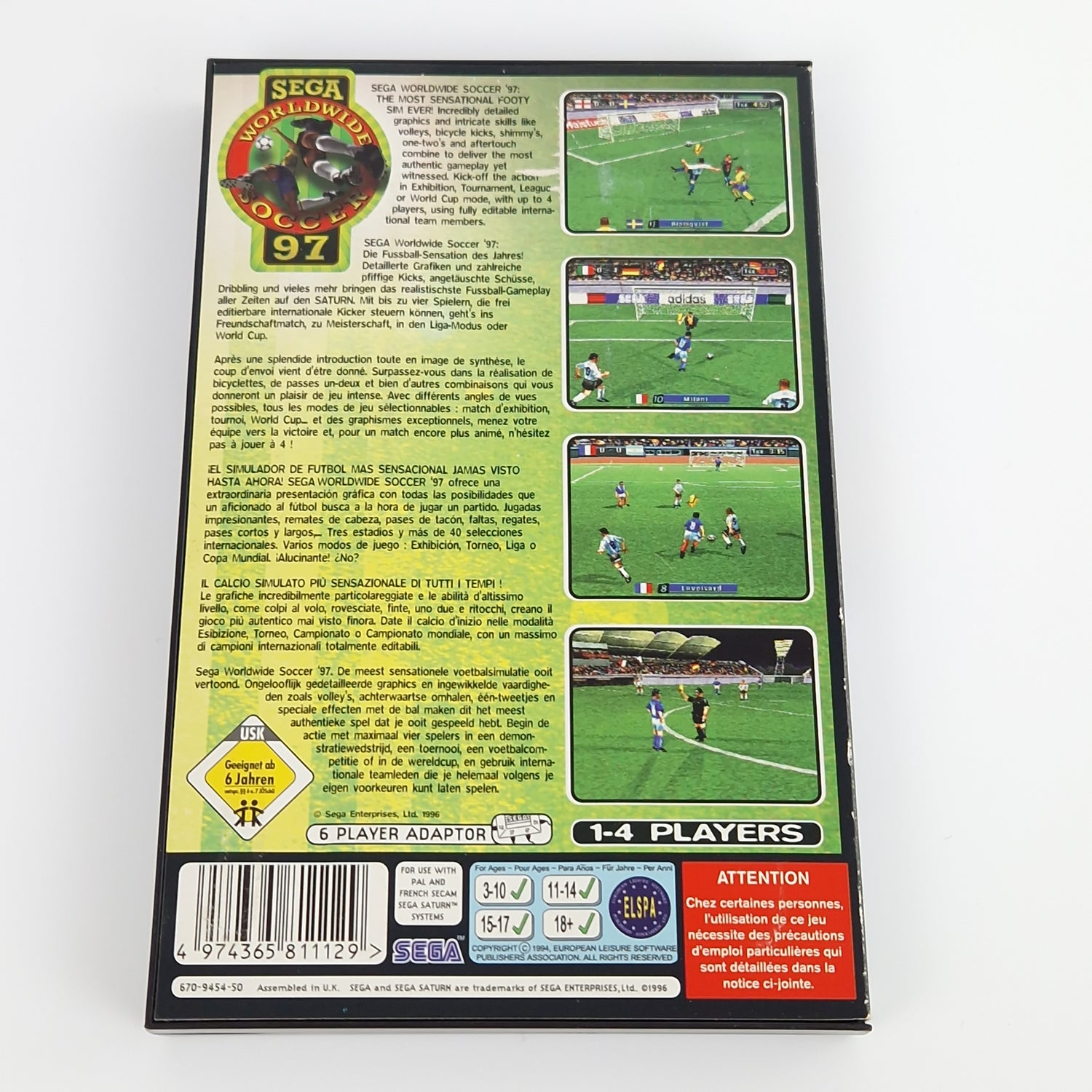 Sega Saturn Spiel : Sega Worldwide Soccer 97 - CD Anleitung OVP | PAL Fußball