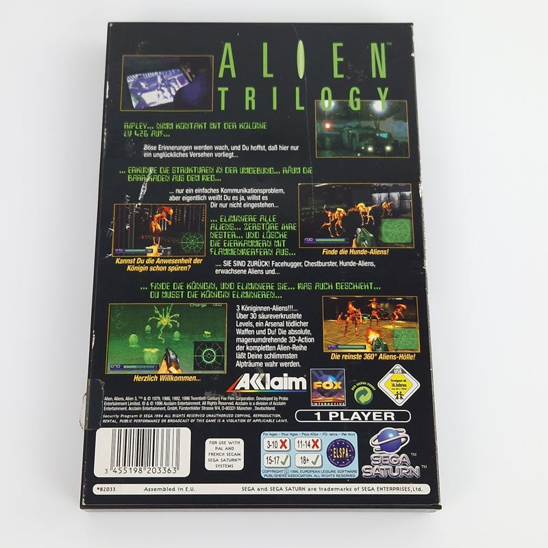 Sega Saturn Spiel : Alien Trilogy - CD Anleitung OVP | PAL Acclaim