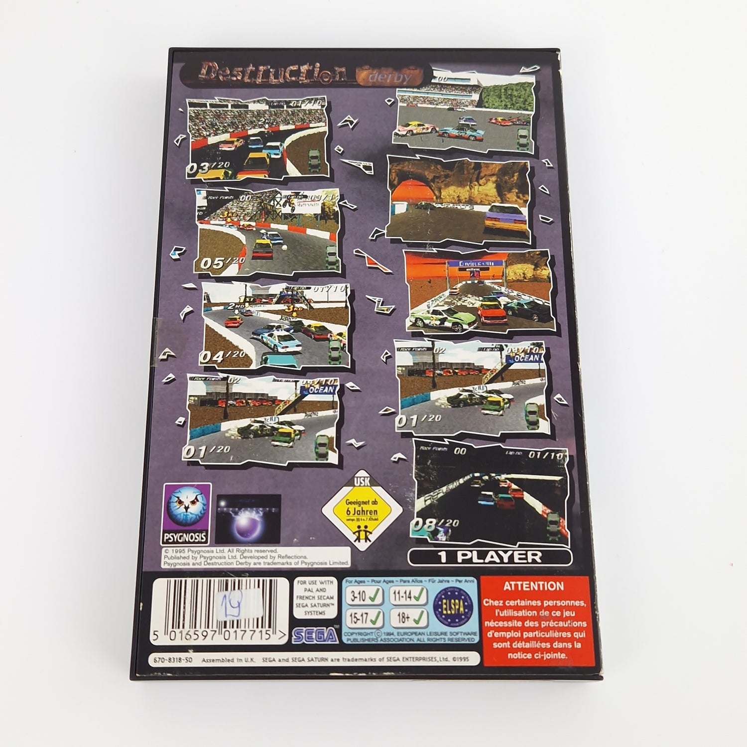 Sega Saturn Spiel : Destruction Derby - CD Anleitung OVP | PAL Autorennen