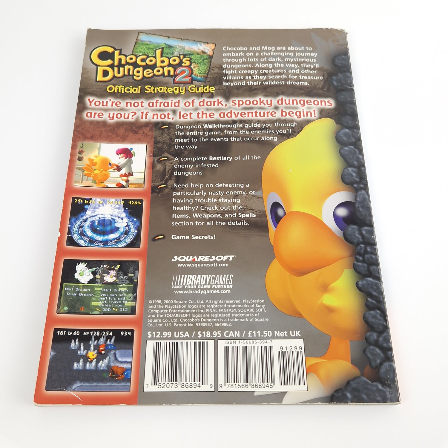 Playstation 1 Spiel : Chocobos Dungeon 2 & Strategy Guide - SEALED NEW USA PS1