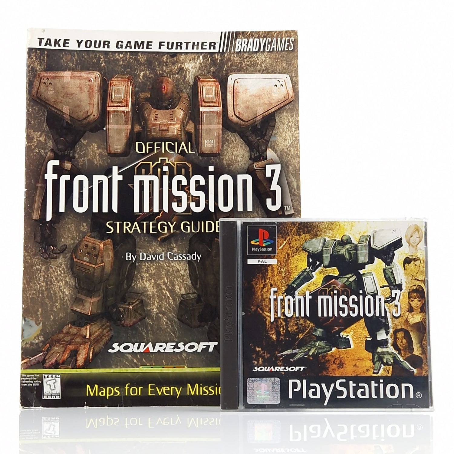 Playstation 1 Spiel : Front Mission 3 + Bradygames Strategy Guide - PS1 PSX OVP