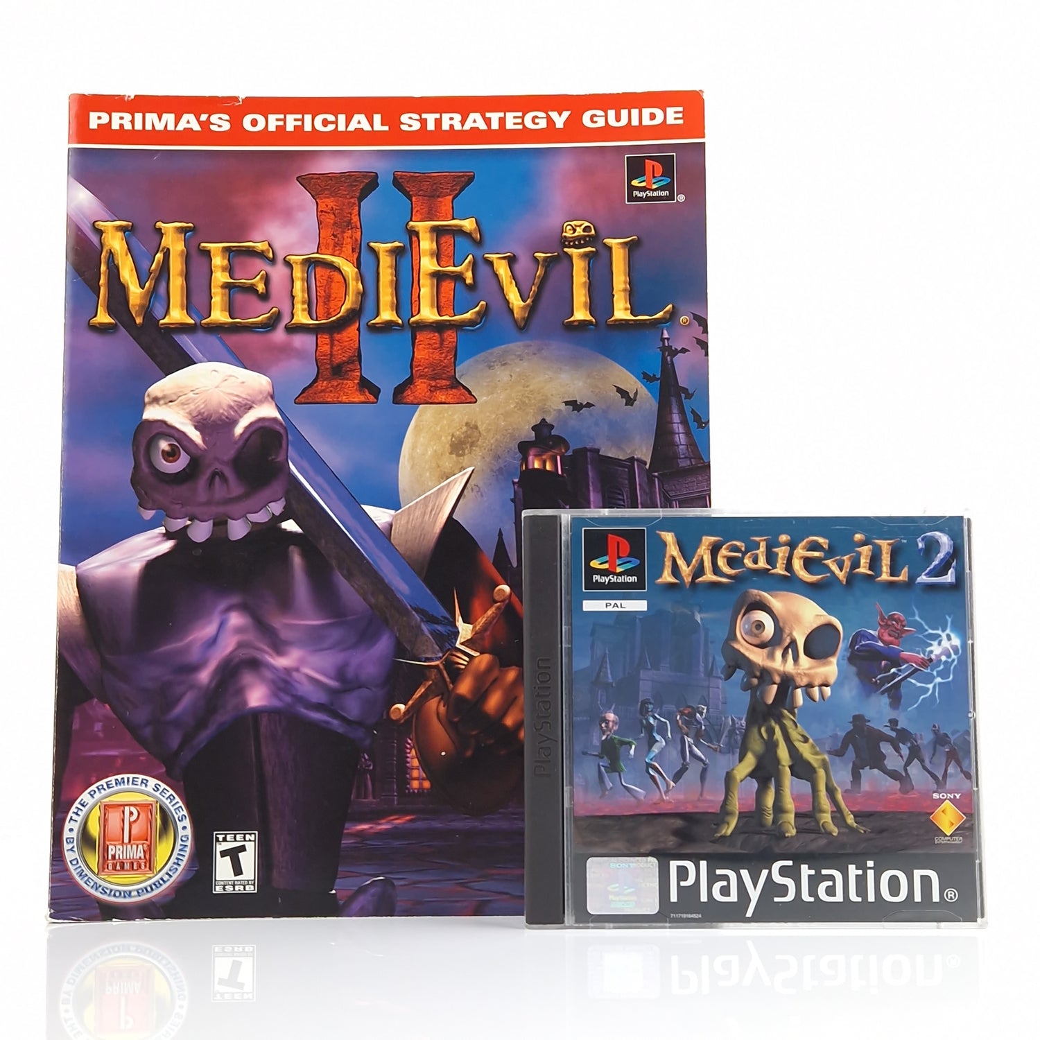 Playstation 1 Spiel : Medievil 2 + Strategy Guide Book Spieleberater - PS1 PSX