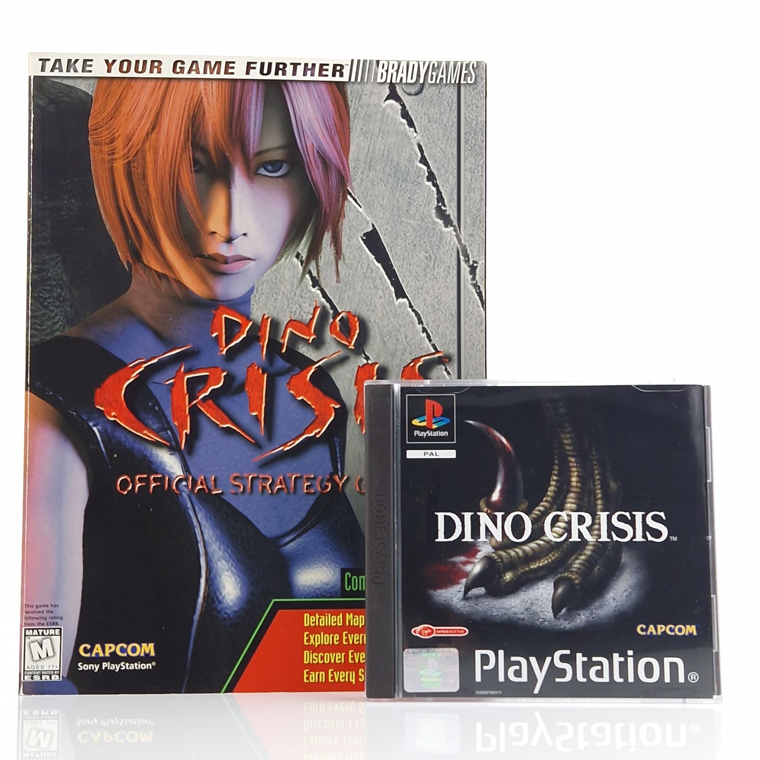 Playstation 1 Spiel : Dino Crisis + Strategy Guide - Lösungsbuch PS1 PSX OVP PAL