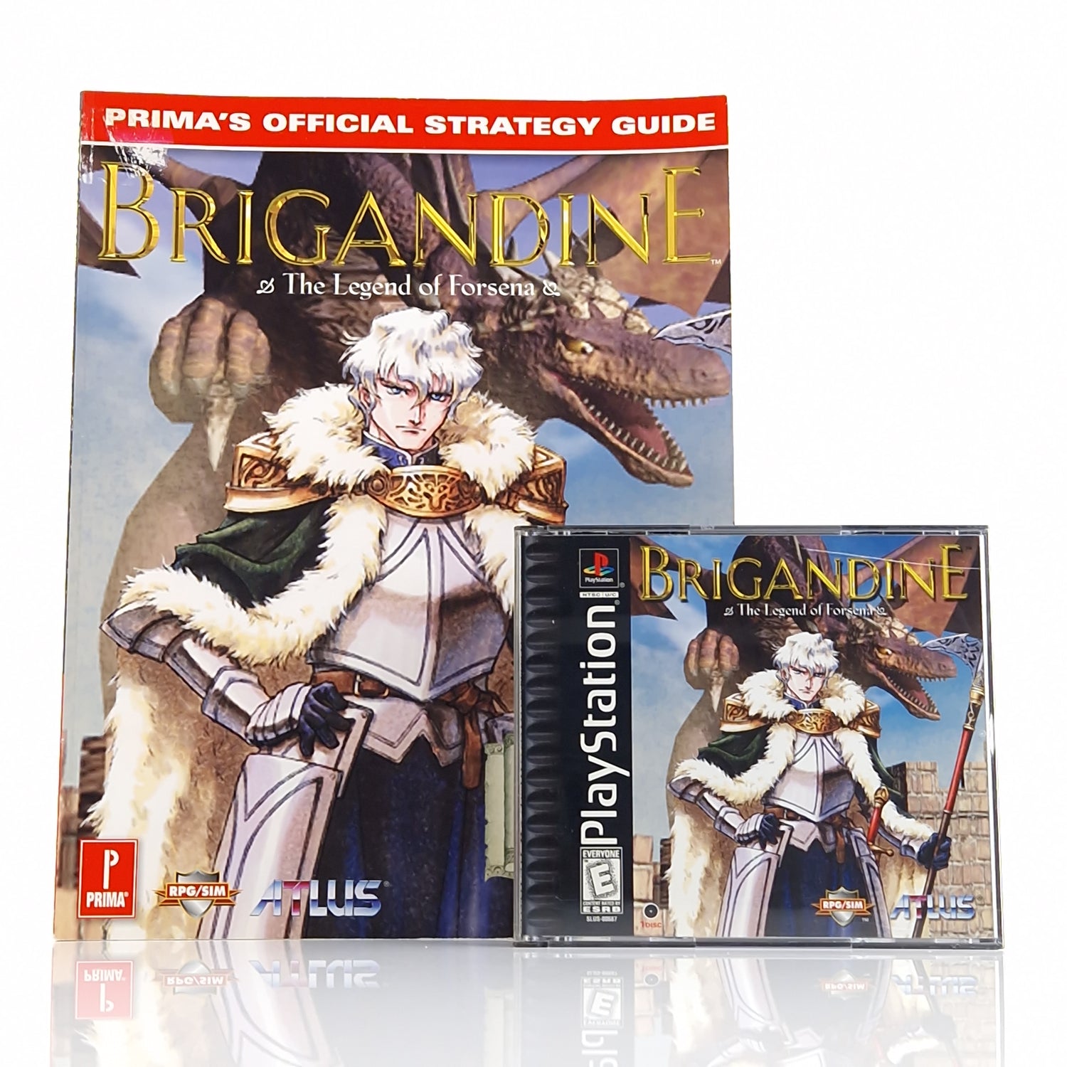 Playstation 1 Spiel : Brigandine + Strategy Guide - NTSC-U/C USA OVP PS1 PSX