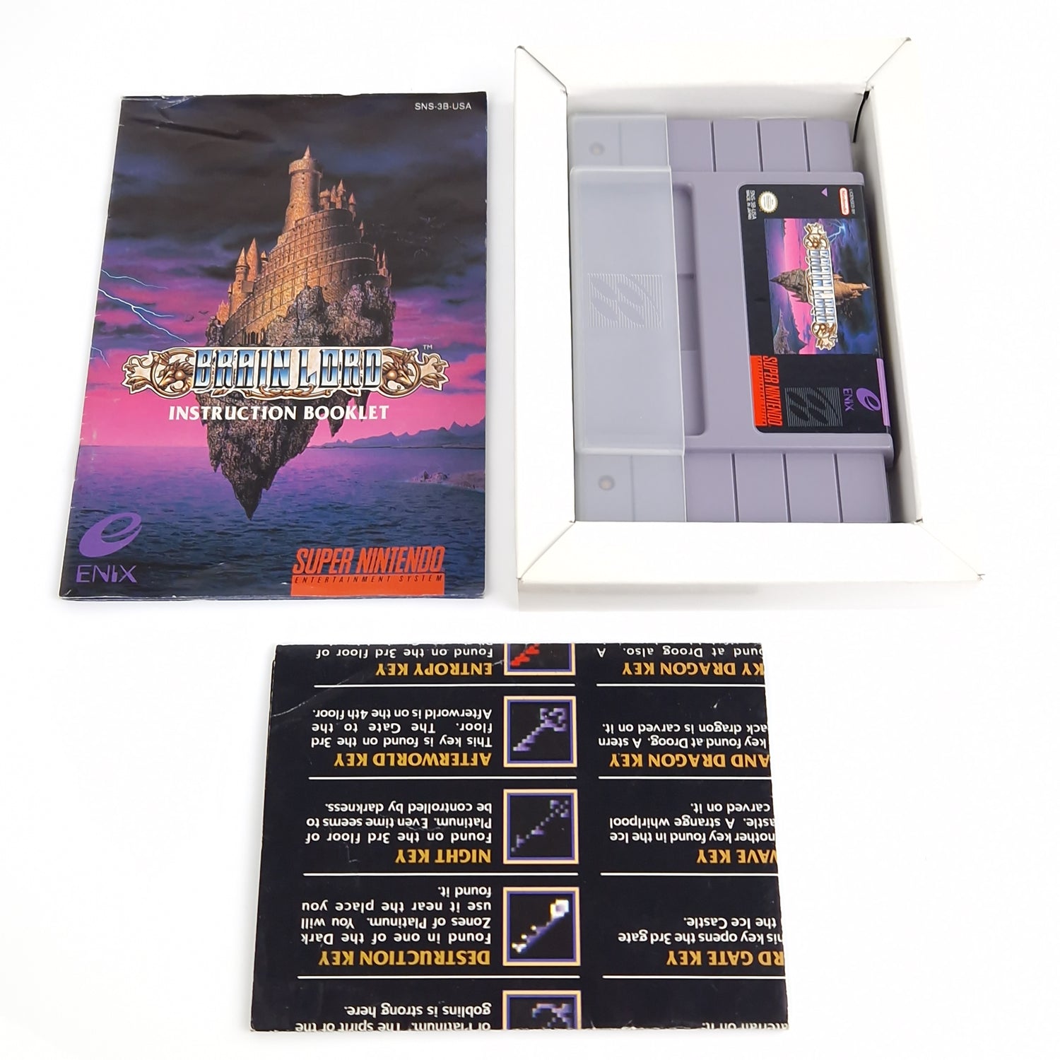 Super Nintendo Spiel : Brain Lord + Strategy Guide - OVP NTSC-U/C USA | SNES