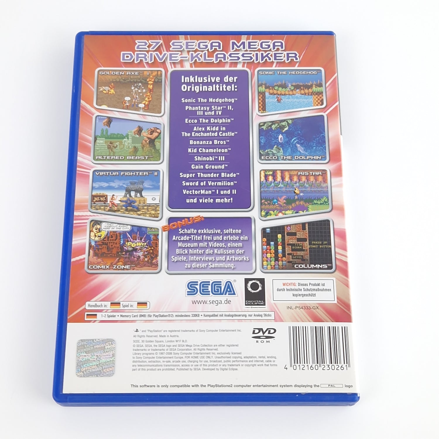 Playstation 2 Spiel : SEGA Mega Drive Collection - CD Anleitung OVP | PS2 PAL