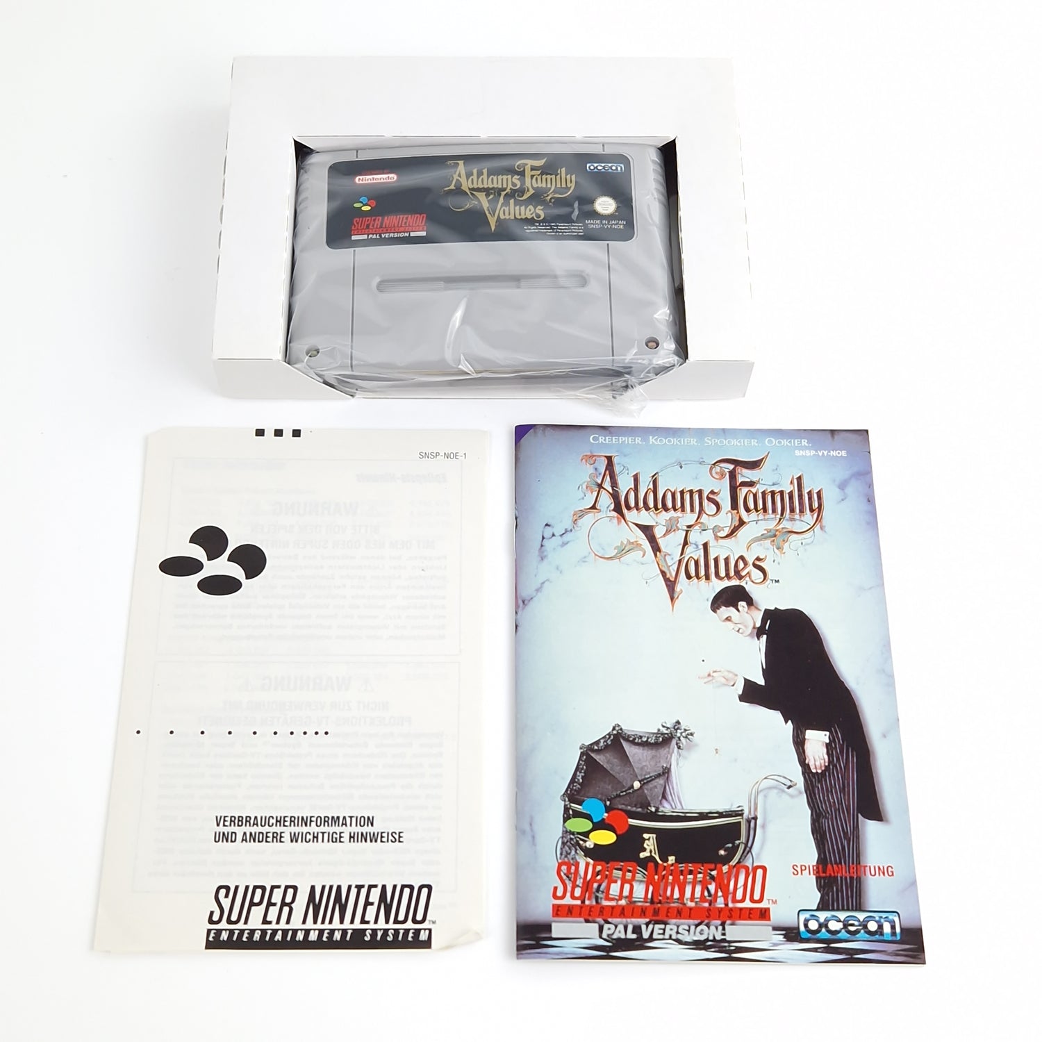 Super Nintendo Spiel : Addams Family Values - Modul Anleitung OVP PAL NOE SNES