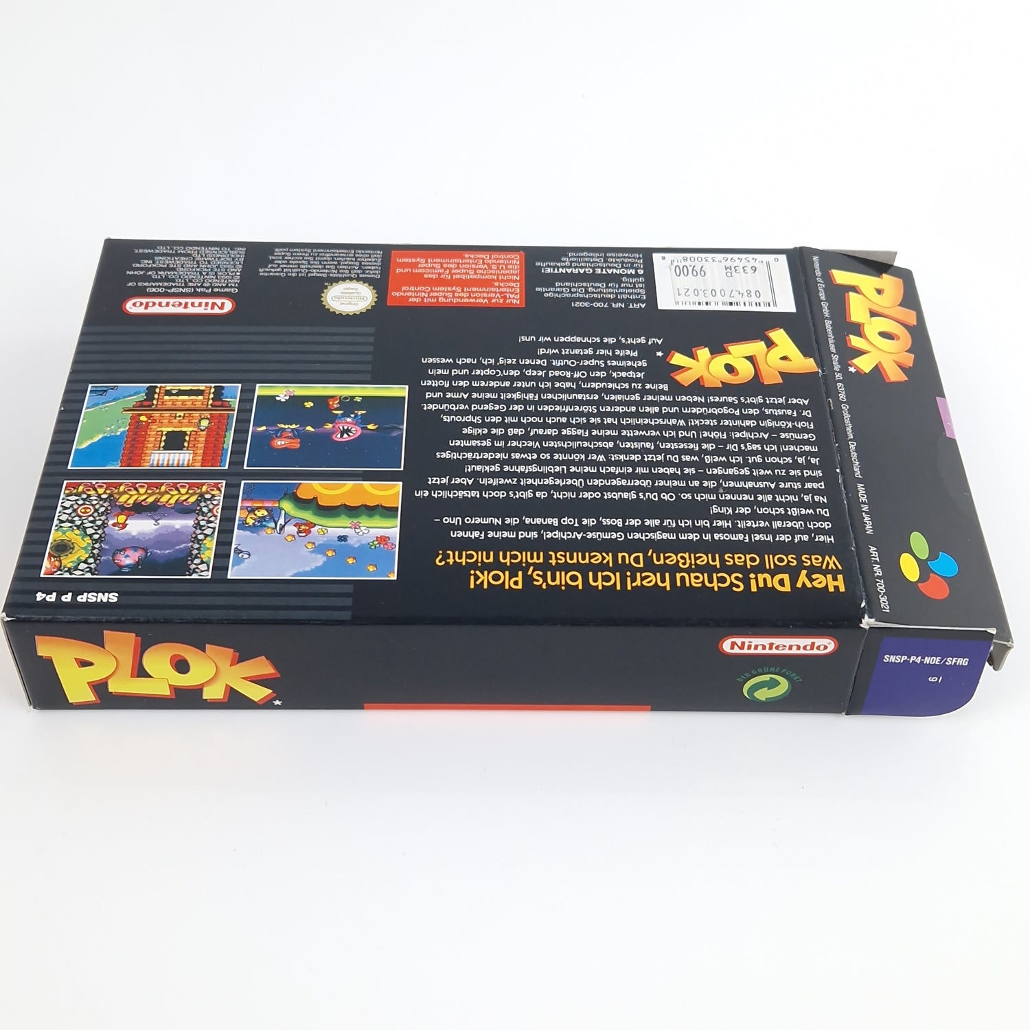 Super Nintendo Spiel : PLOK - Modul Anleitung OVP | PAL NOE/SFRG SNES