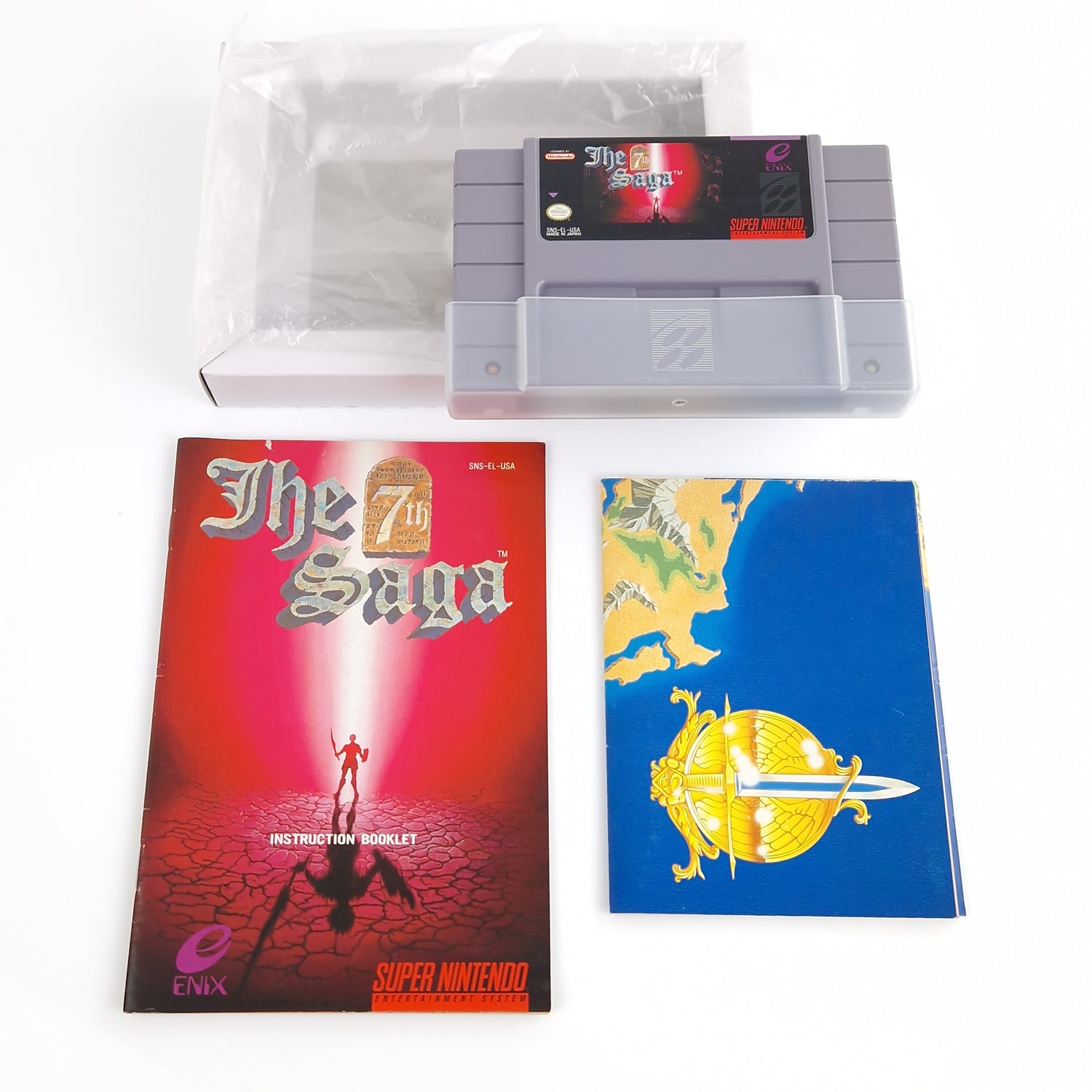 Super Nintendo Spiel : The 7th SAGA - OVP Poster NTSC-U/C USA | SNES Game Enix