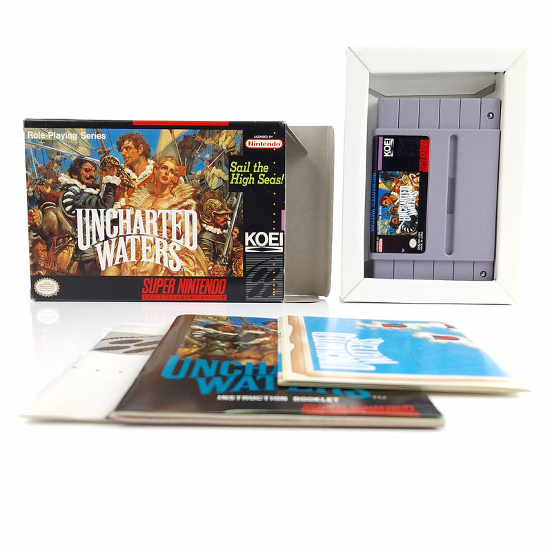 Super Nintendo Spiel : Uncharted Waters - OVP NTSC-U/C USA | SNES Game KOEI