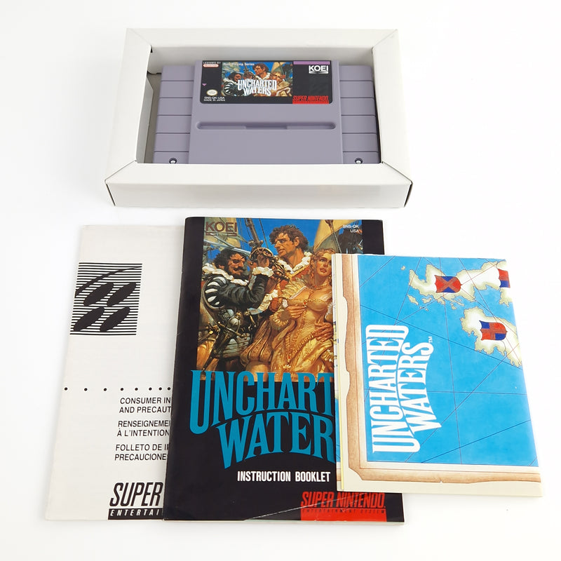 Super Nintendo Spiel : Uncharted Waters - OVP NTSC-U/C USA | SNES Game KOEI