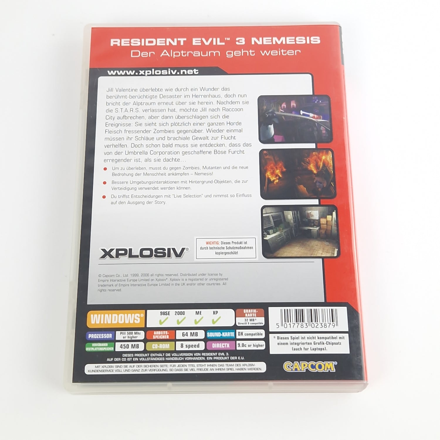 PC Spiel : Resident Evil 3 Nemesis - Computer CD-ROM DVD Case | Capcom