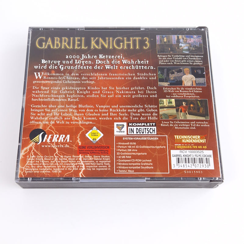 PC Spiel : Gabriel Knight 3 - Computer CD-ROM JEWEL Case Double Case OVP PAL