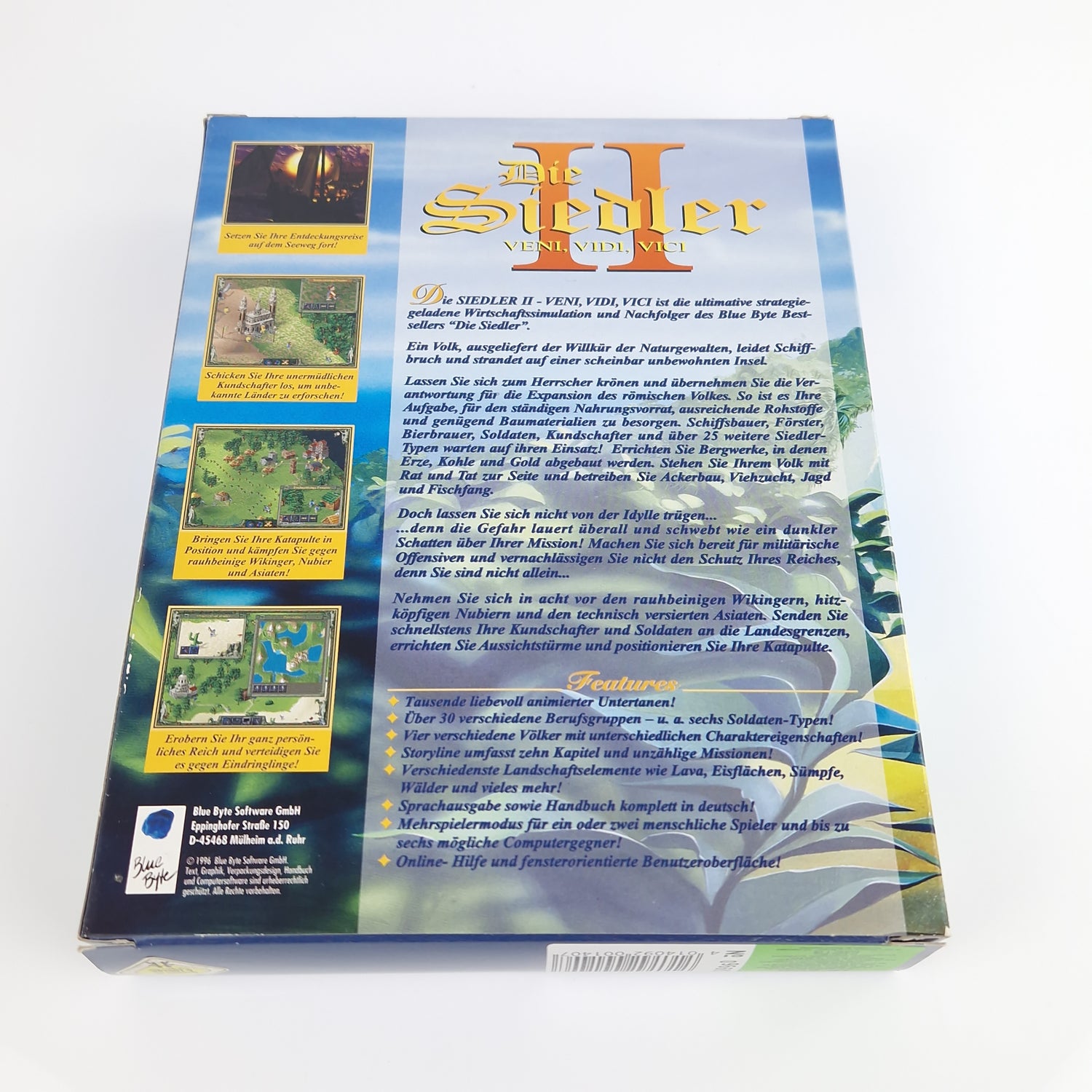 PC Spiel : Die Siedler II Veni. Vidi. Vici + The Unofficial Guide - Big Box OVP