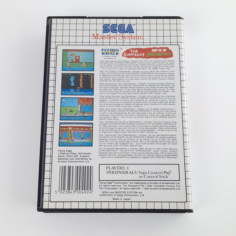 Sega Master System Spiel : The Simpsons Bart vs The Space Mutants - Modul OVP