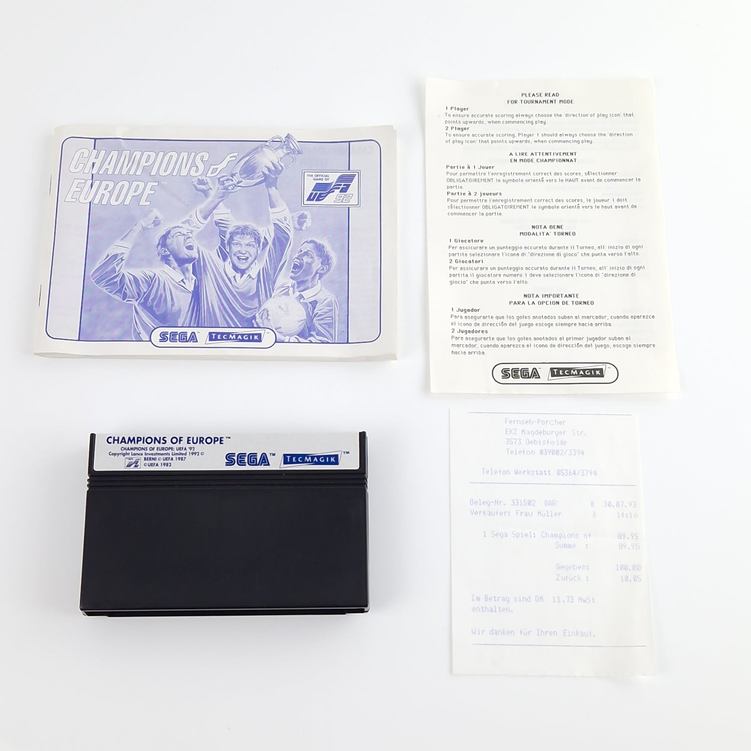 Sega Master System Spiel : Champions of Europe - Modul Anl. OVP | MS Fußball PAL