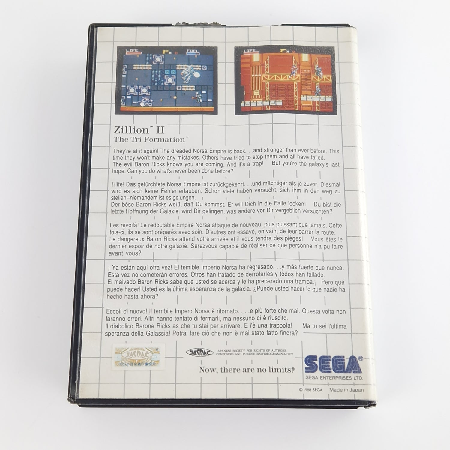 Sega Master System Spiel : Zillion II The Tri Formation - Modul Anleitung OVP