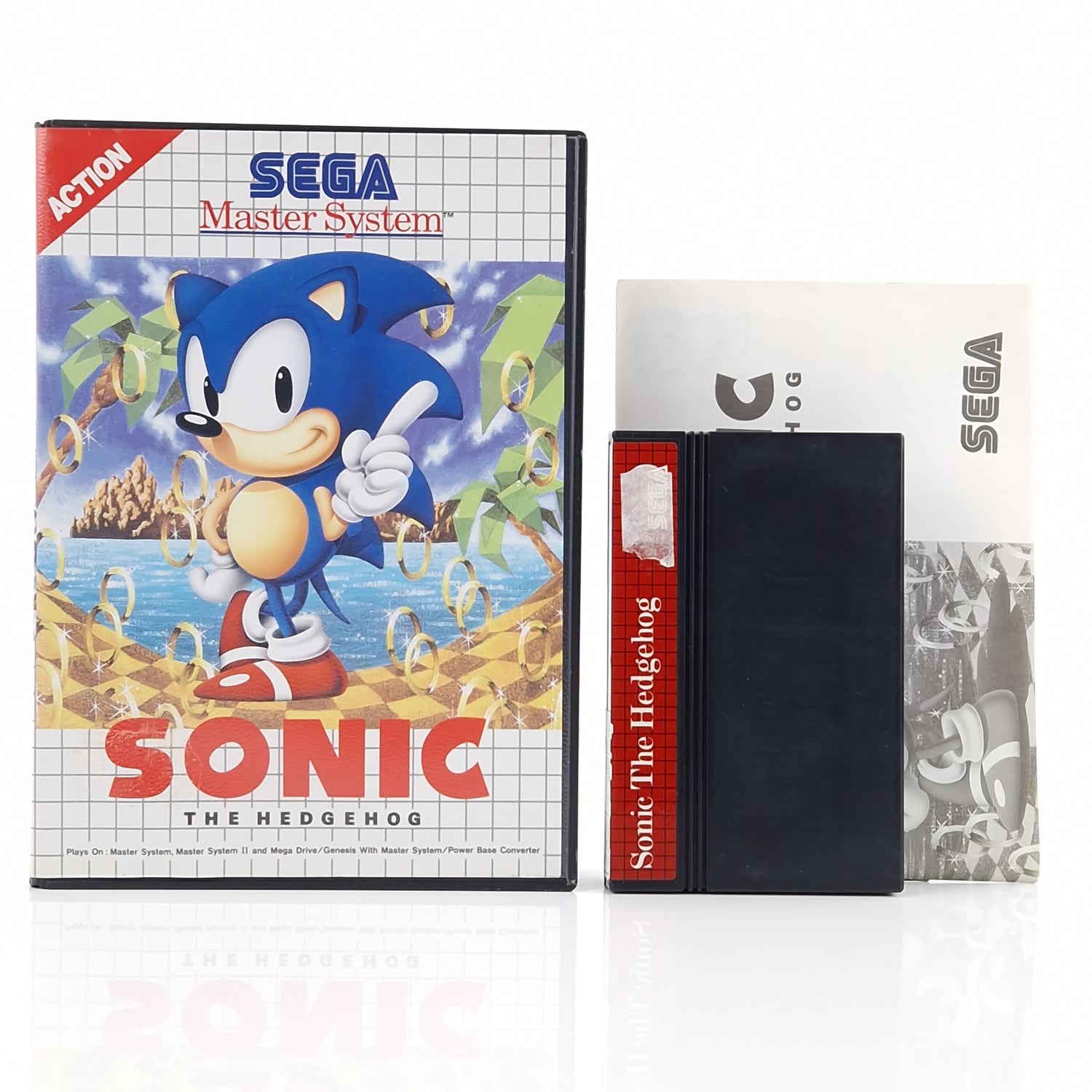 Sega Master System Spiel : Sonic The Hedgehog - Modul Anleitung OVP | MS PAL