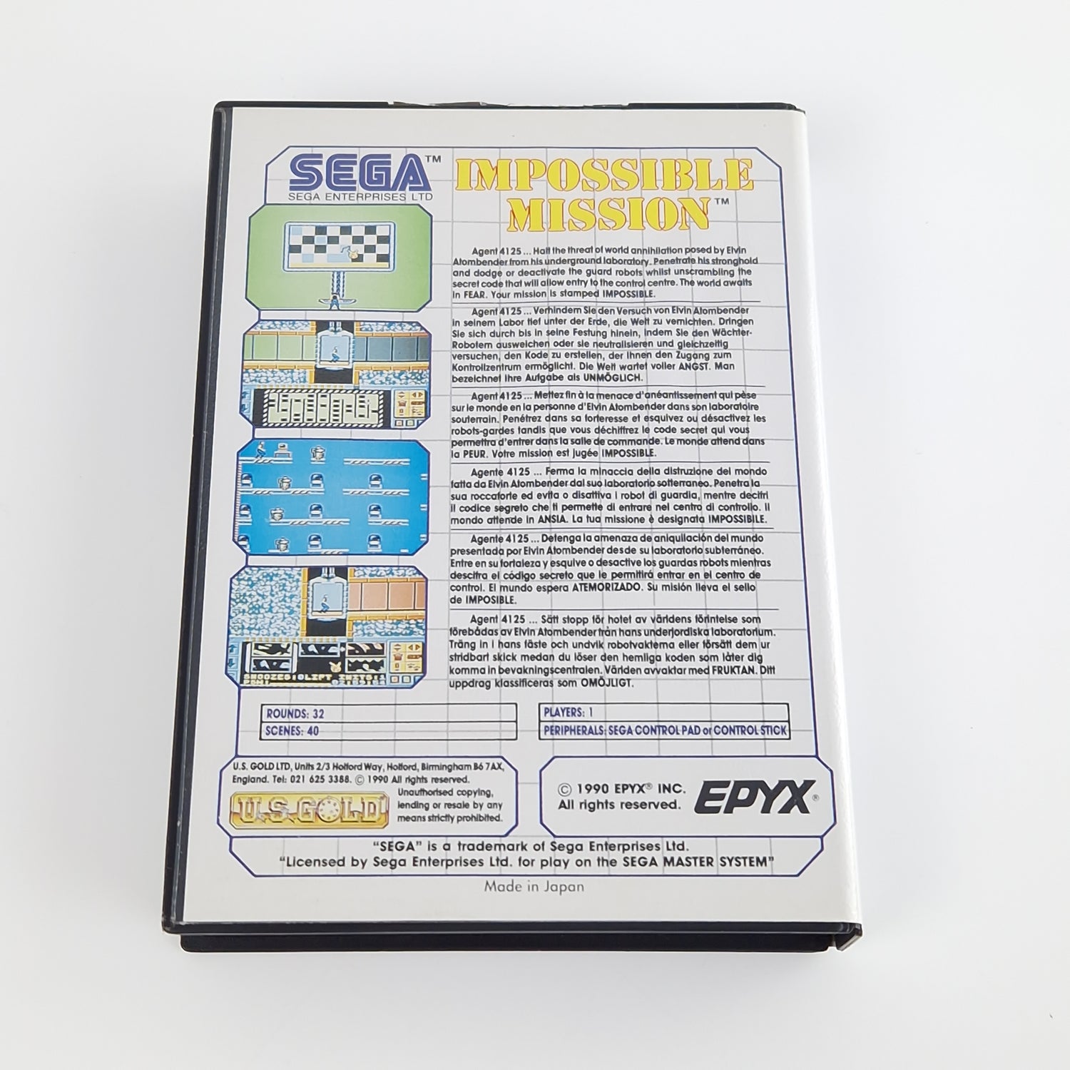 Sega Master System Spiel : Impossible Mission - Modul Anleitung OVP | MS PAL