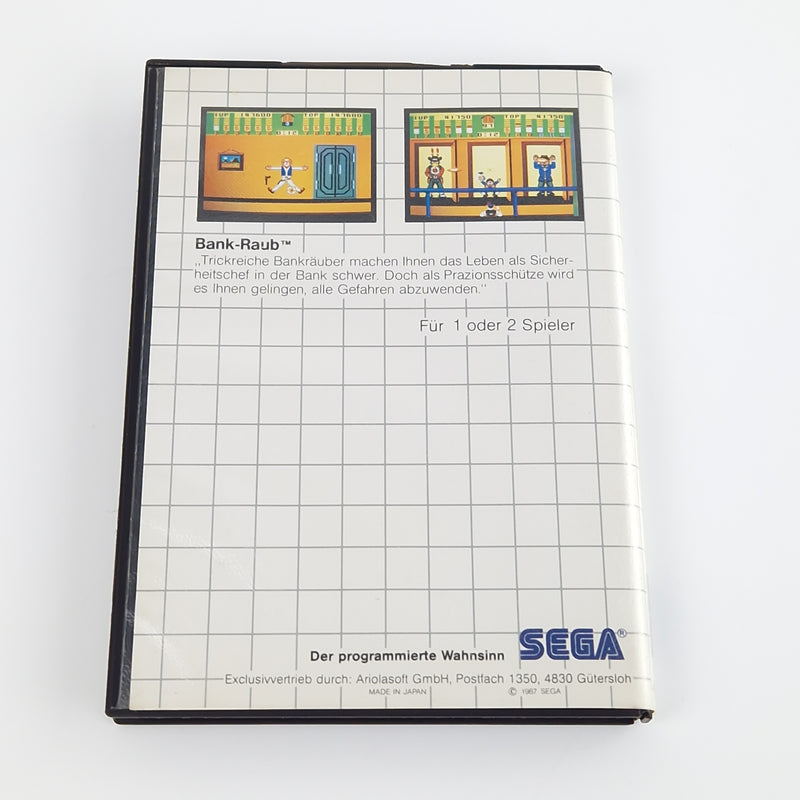 Sega Master System Spiel : Bank Panic Die Sega Card - Modul Anleitung OVP PAL