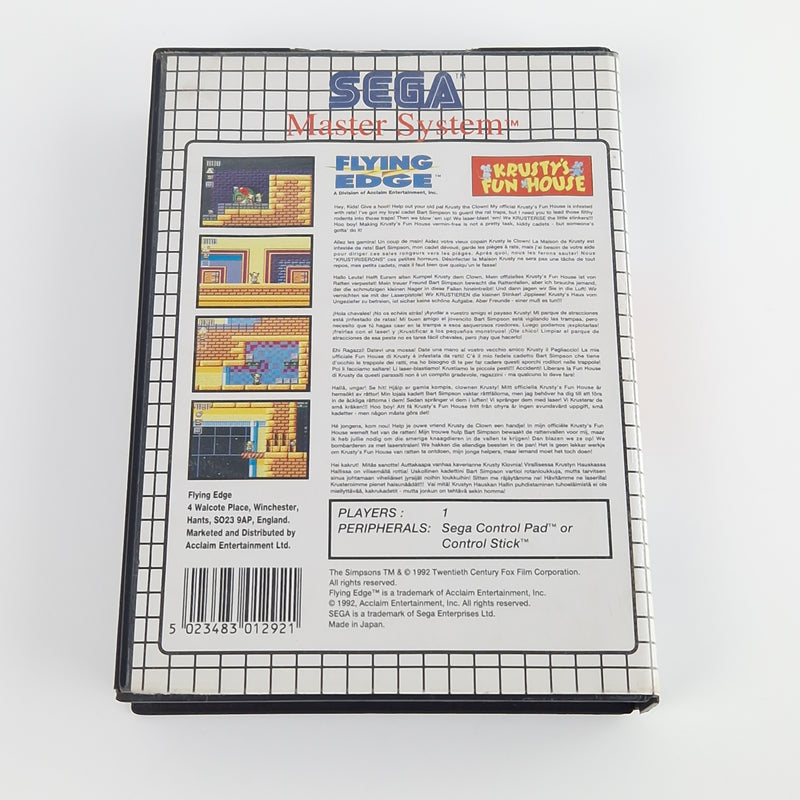 Sega Master System Spiel : Krustys Fun House - Modul OVP MS PAL Simpsons