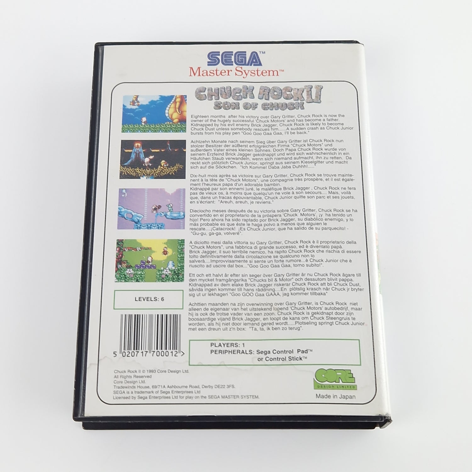 Sega Master System Spiel : Chuck Rock II Son of Chuck - Modul OVP MS PAL